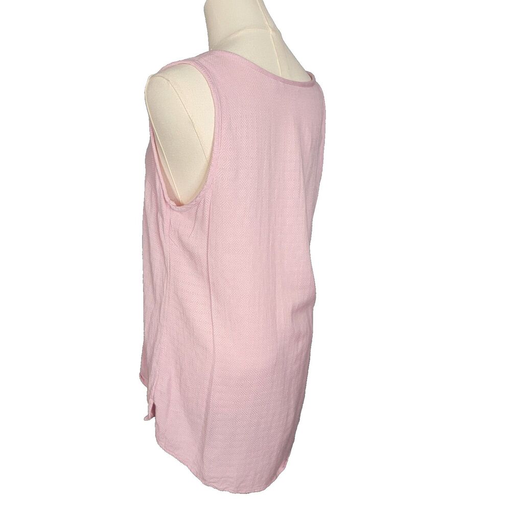 Soft Surroundings Tops M Sleeveless Tunic Lilac *faint stain* Button Coastal - Picture 8 of 17